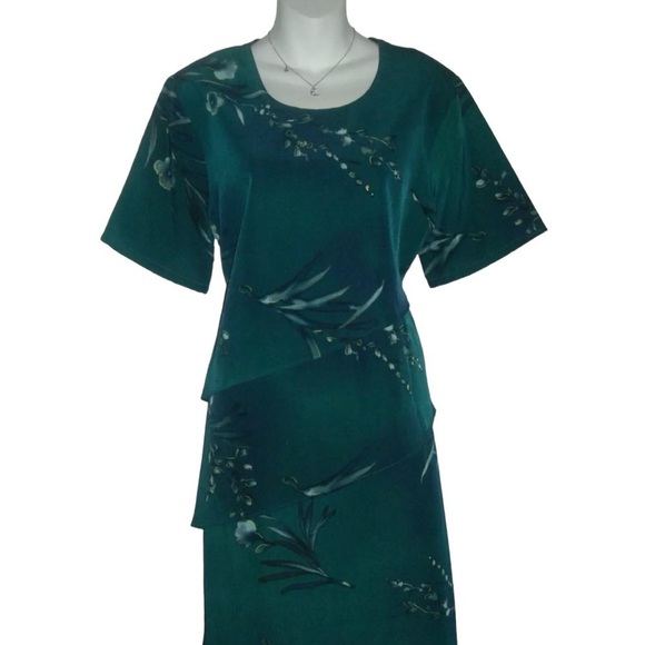 Vintage Momentum Outfit Blouse Skirt Flower Floral Cottagecore Green Spring Sz M - Picture 7 of 14